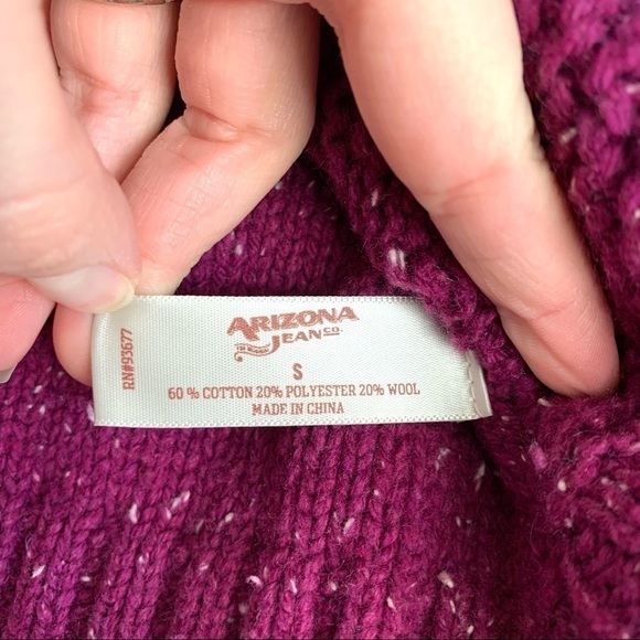 Arizona Jean Co Purple 3/4 Sleeve Round Neck Knit Sweater size Small - Picture 3 of 7